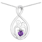 Amethyst Mom Pendant 0.14 Carats Sterling Silver
