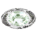 Green Amethyst Ring With Green Diamonds 5.94 Carats Sterling Silver