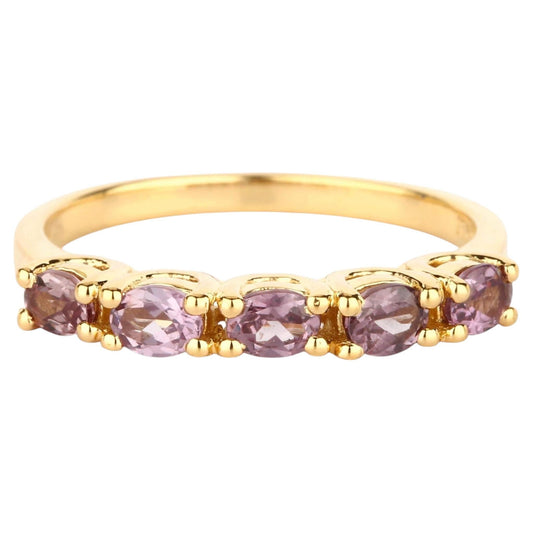 Color Change Garnet Ring 1 Carat Gold Plated Silver