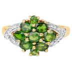 Chrome Diopside Ring 1.44 Carats Gold Plated Silver