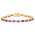 Amethyst Tennis Bracelet 7.96 Carats Gold Plated Silver