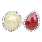 White Sapphire Ring With Pink Sapphire 8.8 Carats Sterling Silver