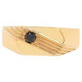 Black Diamond Ring 0.1 Carats Gold Plated Silver