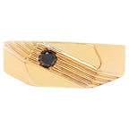 Black Diamond Ring 0.1 Carats Gold Plated Silver