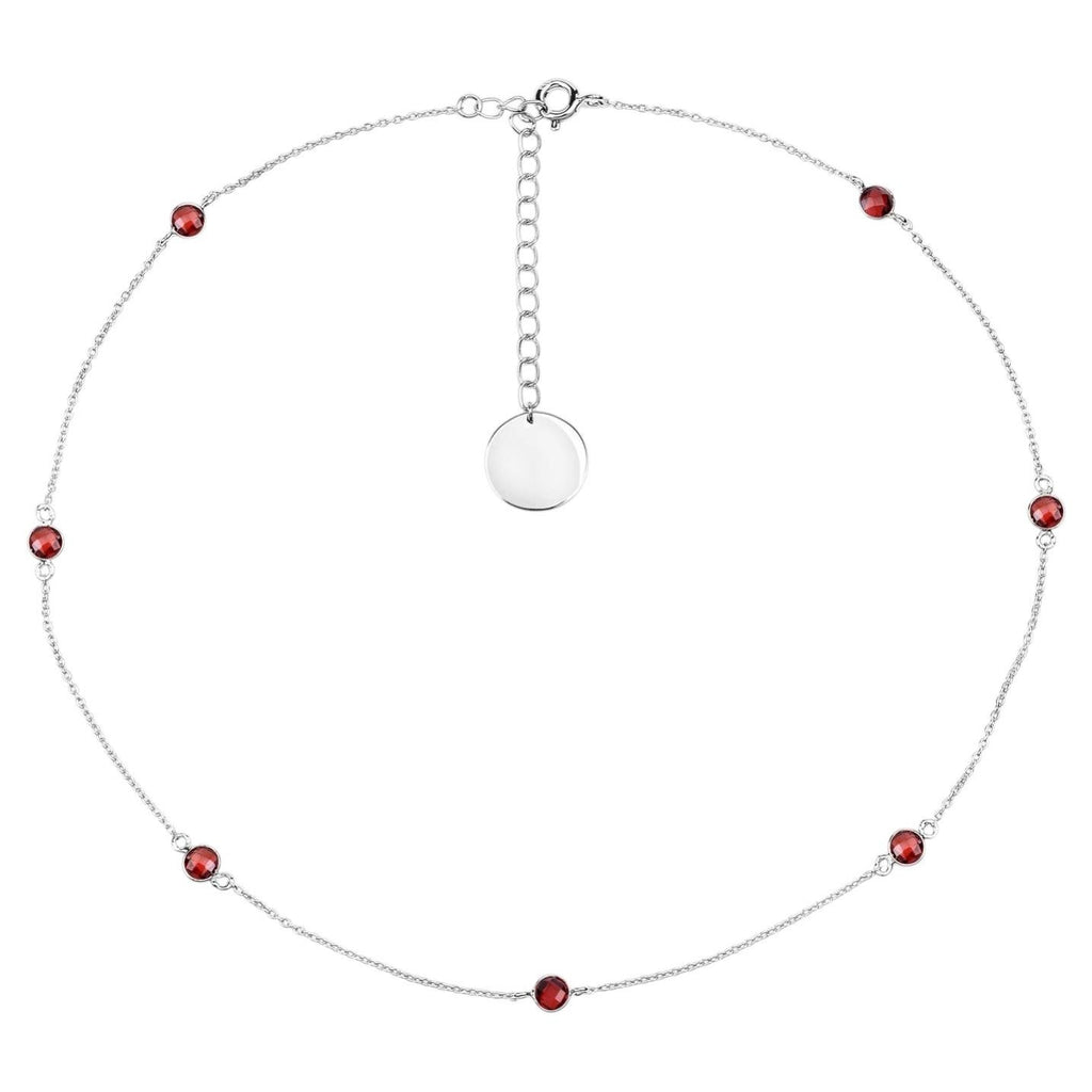 Garnet Necklace 2.08 Carats Sterling Silver