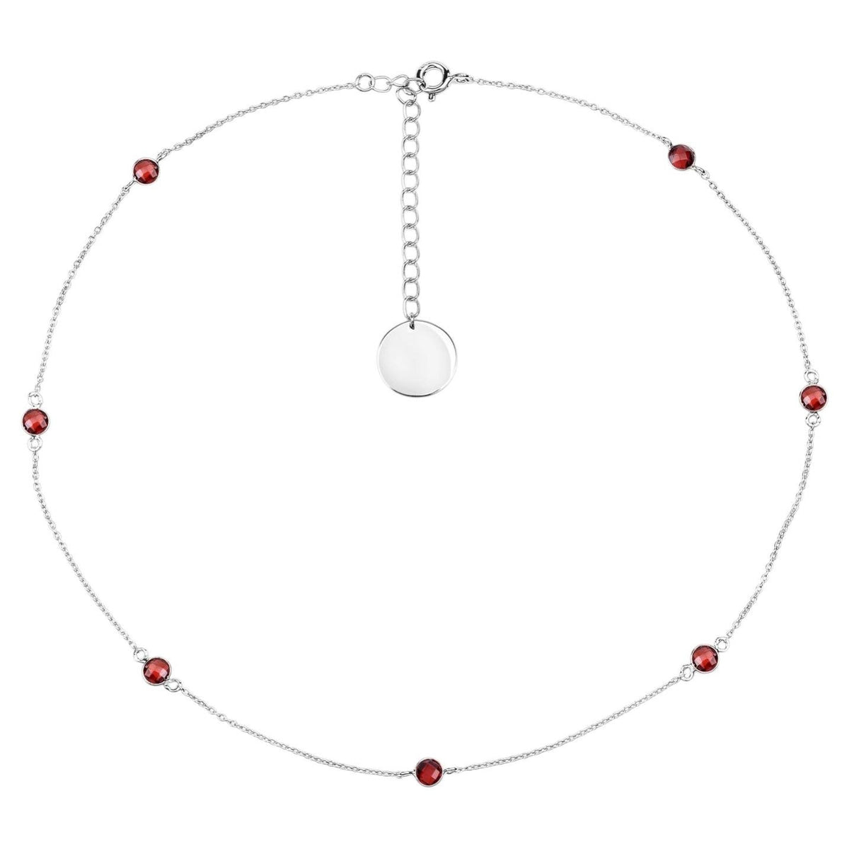 Garnet Necklace 2.08 Carats Sterling Silver