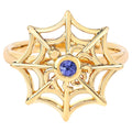 Tanzanite Spider Web Ring 0.08 Carats Gold Plated Silver