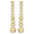 Citrine Dangle Earrings 7.2 Carats 18K White Gold Plated Silver