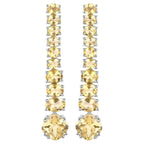 Citrine Dangle Earrings 7.2 Carats 18K White Gold Plated Silver