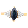 Blue Sapphire Ring With Diamonds 1.44 Carats 14K Yellow Gold