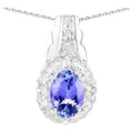 Tanzanite Pendant With White Topaz 0.76 Carats Sterling Silver