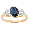 Blue Sapphire Ring With Diamonds 1.54 Carats 14K Yellow Gold
