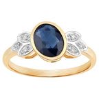 Blue Sapphire Ring With Diamonds 1.54 Carats 14K Yellow Gold