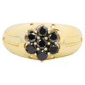 Black Diamond Ring 0.96 Carats Gold Plated Silver