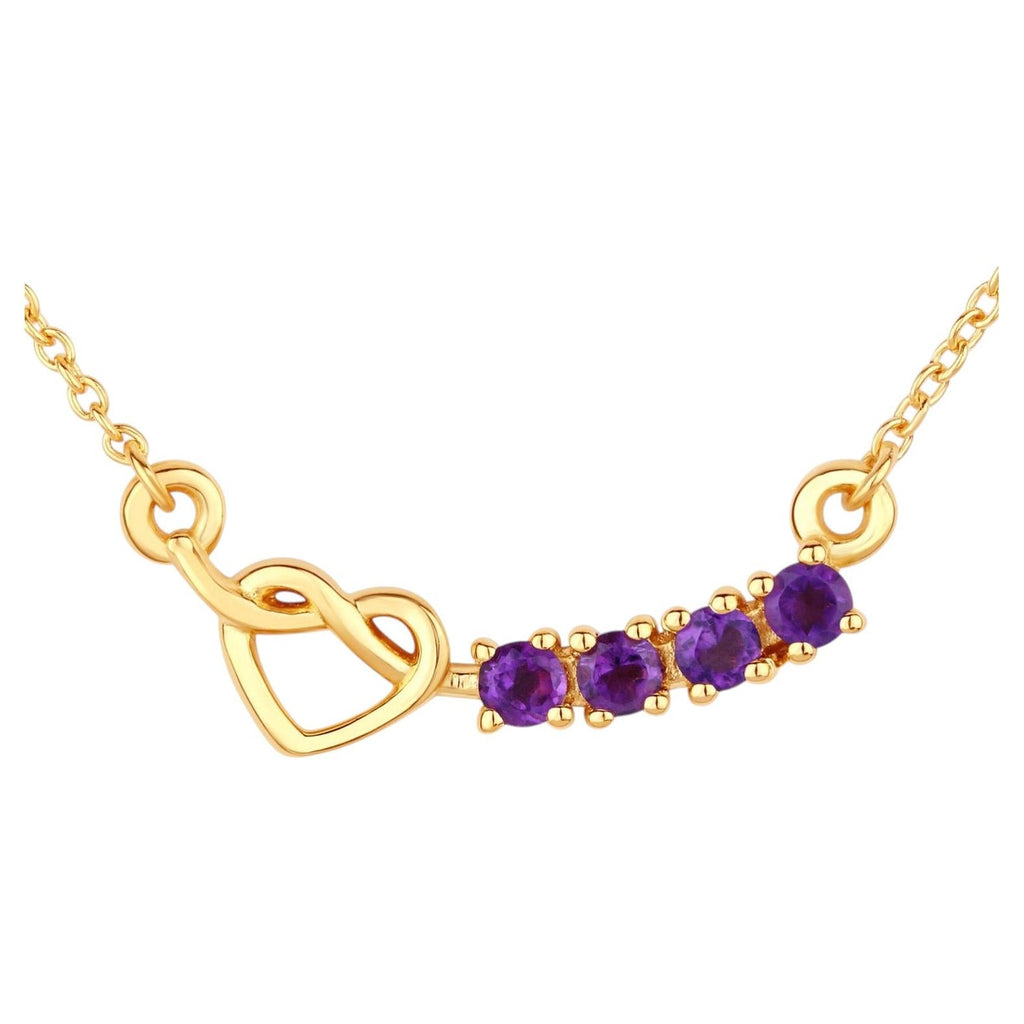 Amethyst Necklace 0.22 Carats Gold Plated Silver