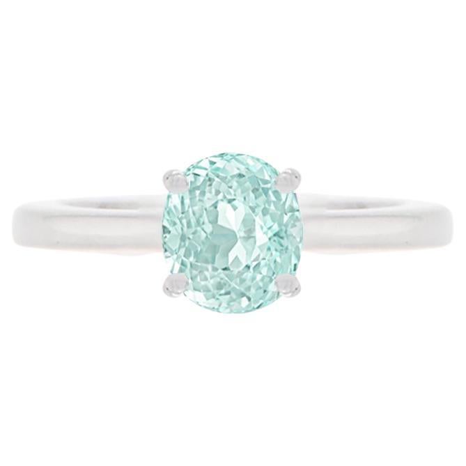 GIA Certified Paraiba Tourmaline Solitare Ring 1.52 Carat Natural