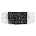 Black Diamond Ring 0.4 Carats Sterling Silver