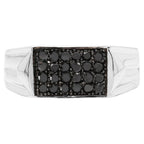 Black Diamond Ring 0.4 Carats Sterling Silver