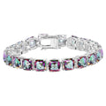 Rainbow Quartz Tennis Bracelet 48.9 Carats Sterling Silver