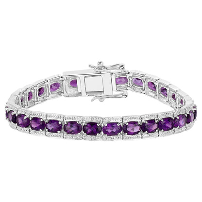 Amethyst Tennis Bracelet 12.1 Carats Sterling Silver