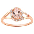 Morganite Ring With Diamonds 0.74 Carats 14K Rose Gold