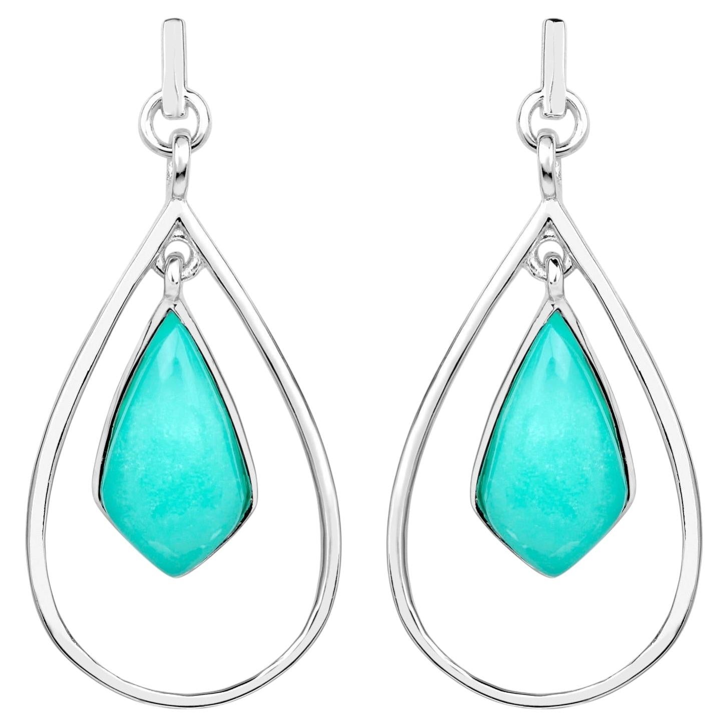 Chrysoprase Earrings 8.78 Carats Sterling Silver