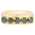 Blue Diamond Ring 1.24 Carats Gold Plated Silver