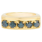 Blue Diamond Ring 1.24 Carats Gold Plated Silver