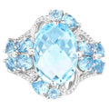 Multicolor Topaz Ring 9.34 Carats Sterling Silver