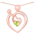 Peridot Mom Pendant 0.24 Carats Gold Plated Silver