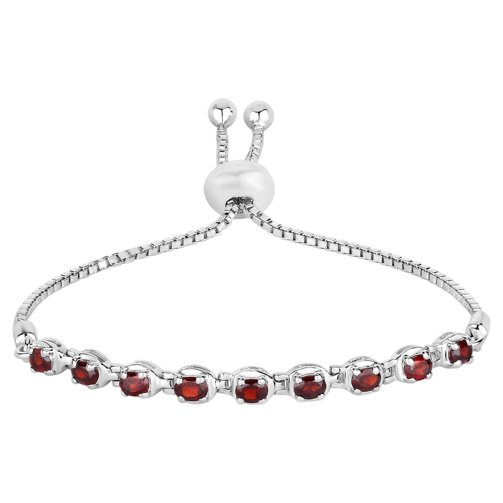 Garnet Bracelet 1.78 Carats Sterling Silver