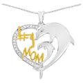 Diamond Mom Pendant 0.12 Carats Sterling Silver