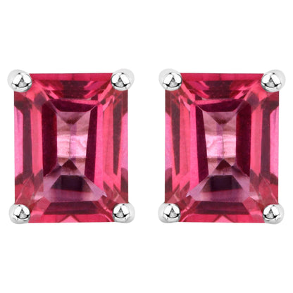 Pink Topaz Stud Earrings 3.2 Carats