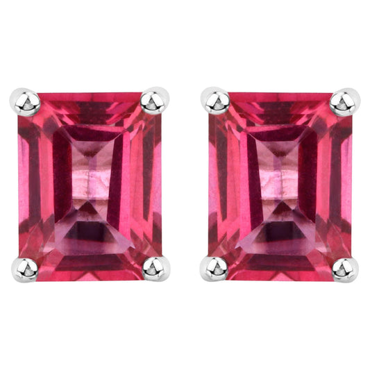 Pink Topaz Stud Earrings 3.2 Carats