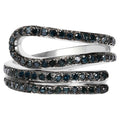Blue Diamond Ring 0.82 Carats Sterling Silver