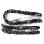Blue Diamond Ring 0.82 Carats Sterling Silver