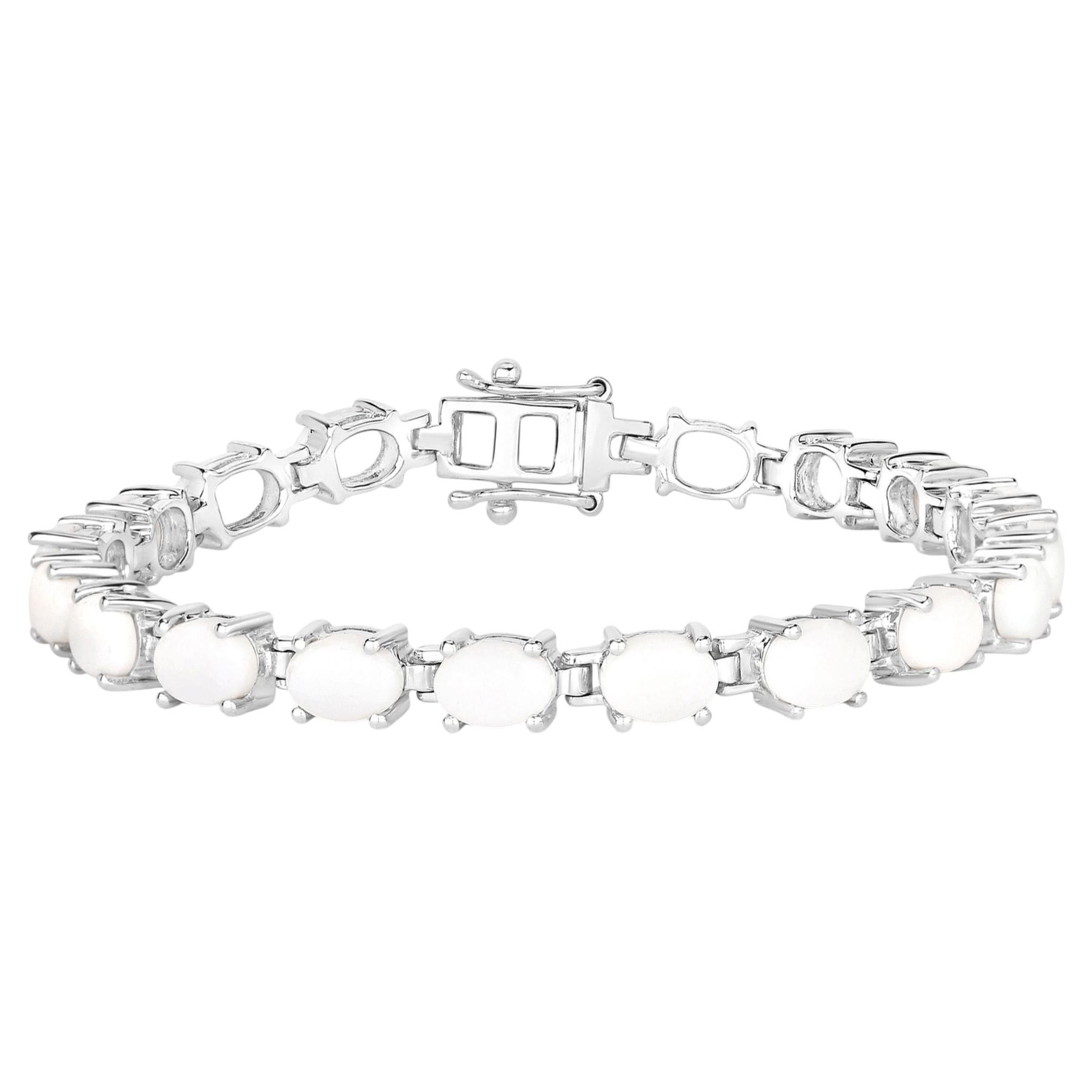 Opal Tennis Bracelet 10.2 Carats Sterling Silver