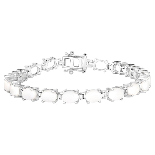 Opal Tennis Bracelet 10.2 Carats Sterling Silver