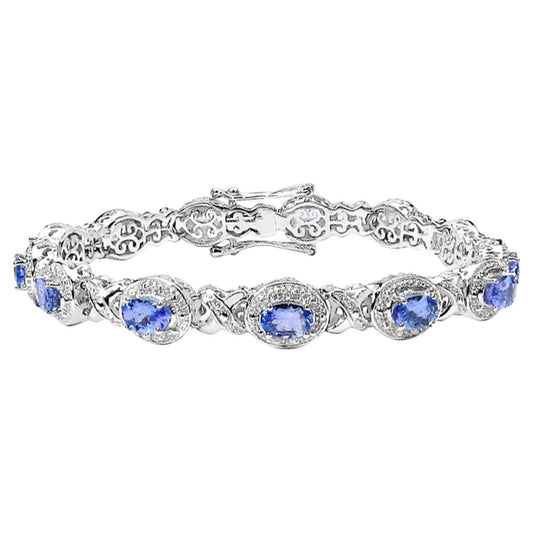 Tanzanite Bracelet 5.7 Carats Sterling Silver