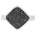 Black Diamond Ring 0.22 Carats Sterling Silver