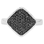 Black Diamond Ring 0.22 Carats Sterling Silver