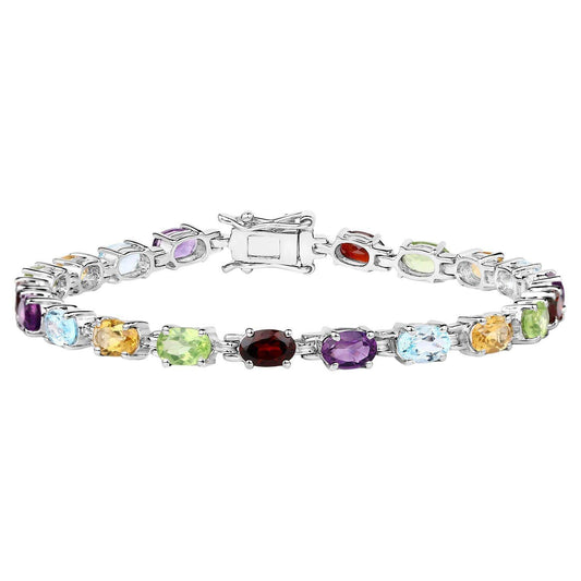 Multicolored Gemstone Bracelet 9.36 Carats Amethyst Topaz Citrine Peridot