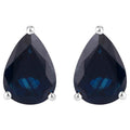 Blue Sapphire Stud Earrings 1.59 Carats 10K White Gold
