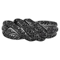 Black Diamond Ring 0.32 Carats Sterling Silver