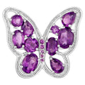 Amethyst Butterfly Ring 4.3 Carats Sterling Silver