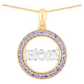 Tanzanite Mom Pendant 0.62 Carats Gold Plated Silver
