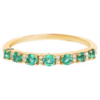 Zambian Emerald Ring With Diamonds 0.32 Carats 14K Yellow Gold