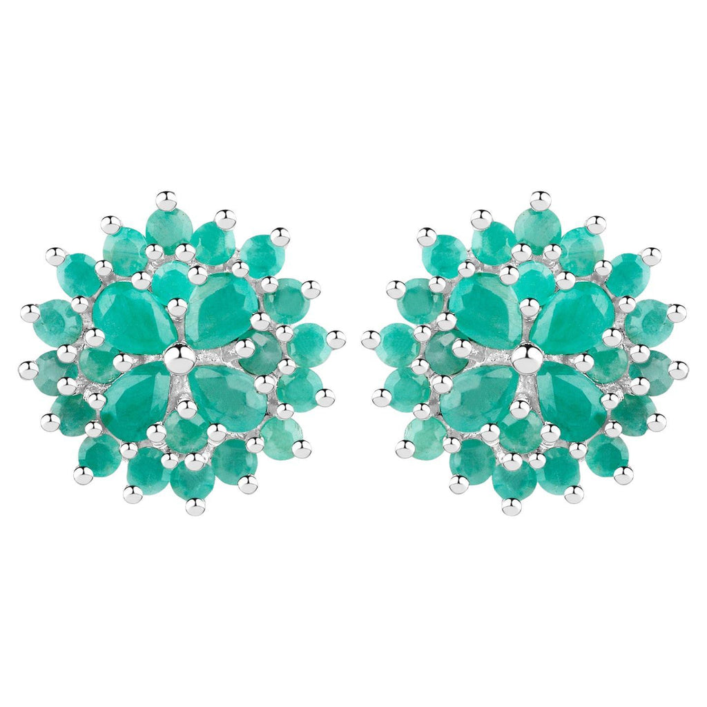 Emerald Earrings 2.3 Carats Sterling Silver