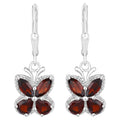 Garnet Earrings 2.56 Carats Sterling Silver