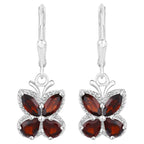 Garnet Earrings 2.56 Carats Sterling Silver